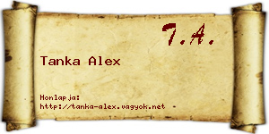 Tanka Alex névjegykártya